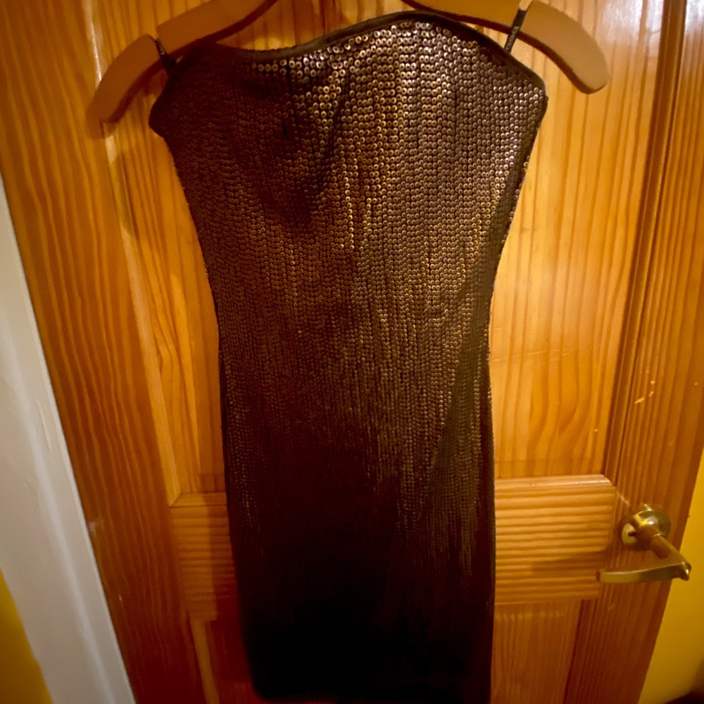 Strapless Rustic Chrome Gold Dress